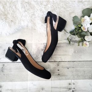 Sole Society Opal black suede slingback heels 9B